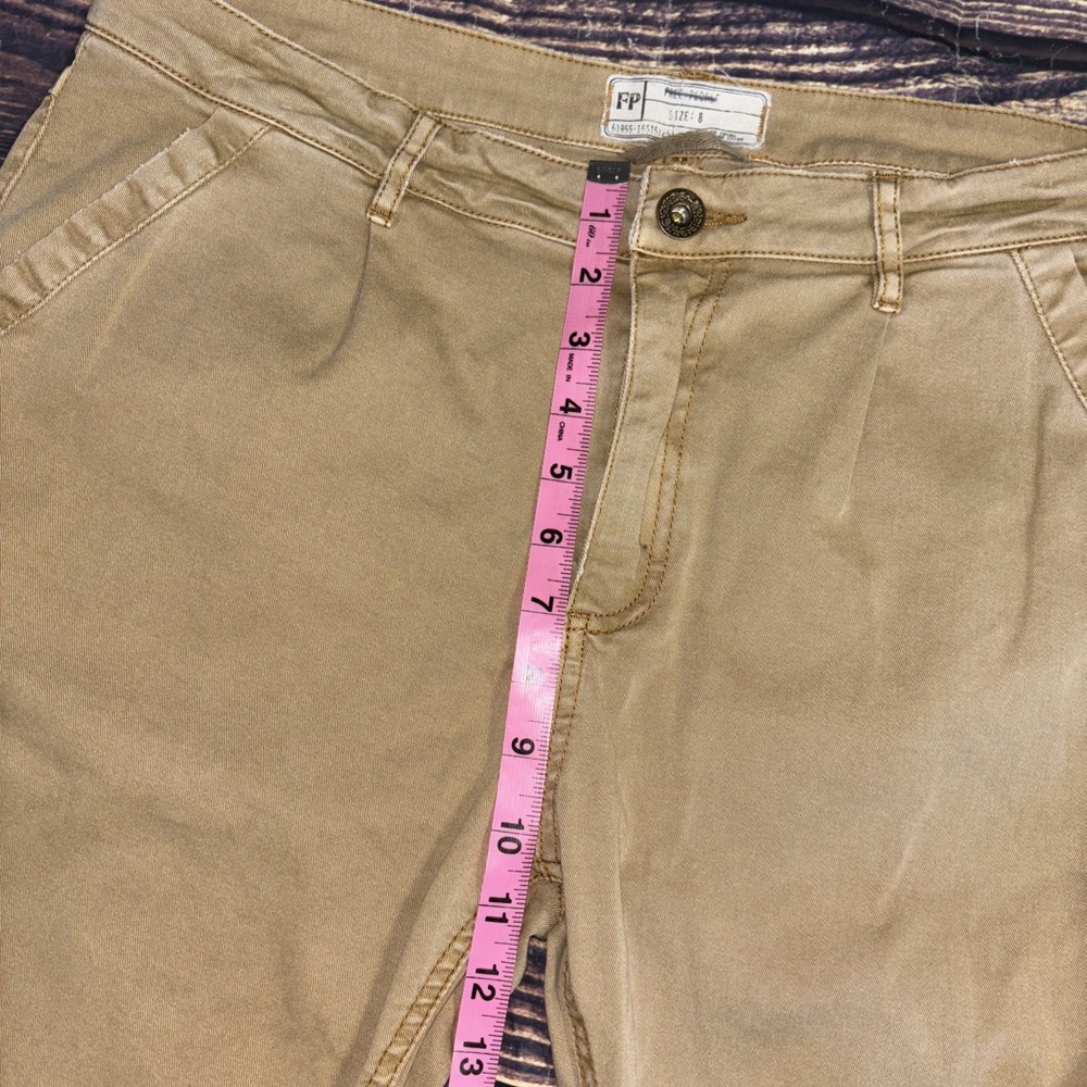 Free People Womens Tan Classic Tapered Leg  Casual Chino Pants Size 8 - Picture 4 of 8